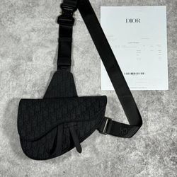 BLACK DIOR SADDLE BAG