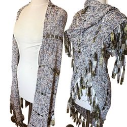 New Chicos large triangle knit cotton shawl