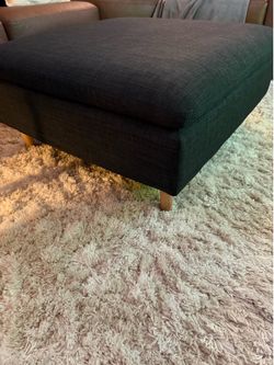 Dark Fabric Ottoman