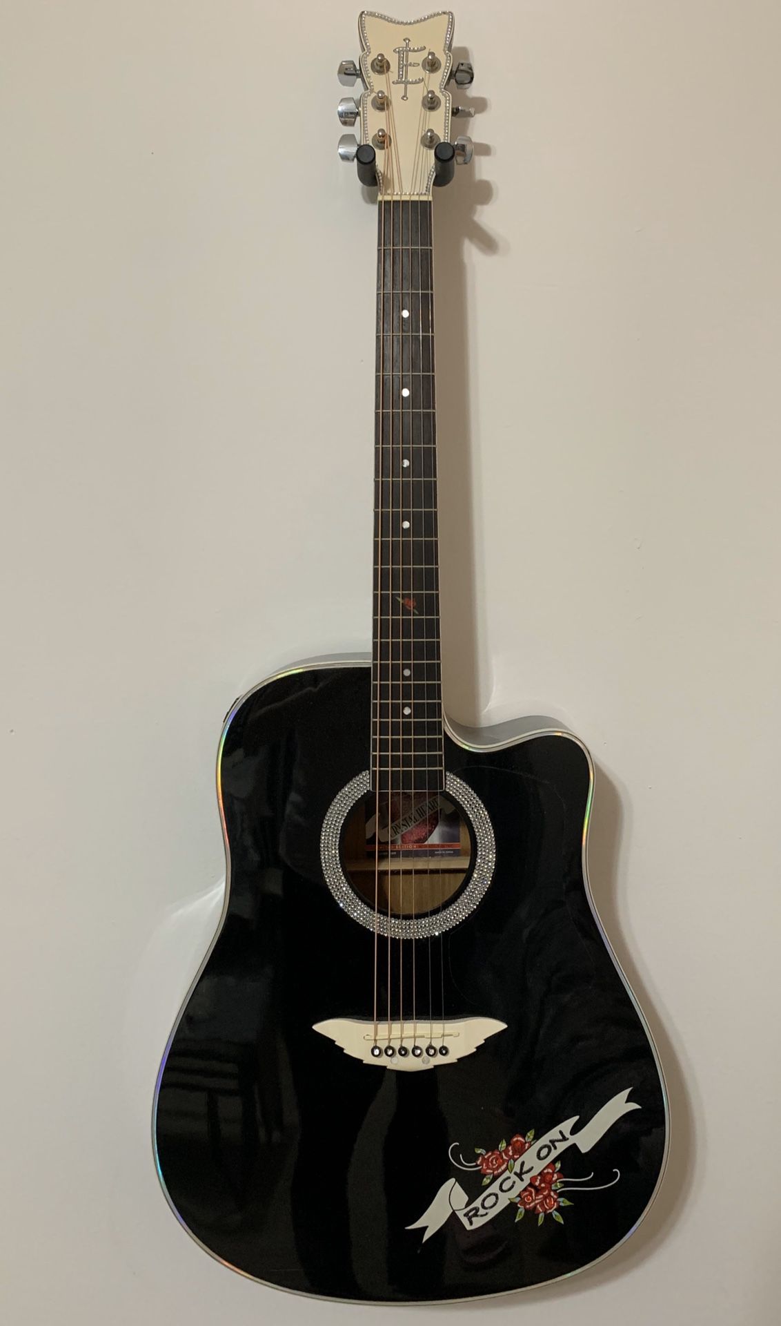 Black Acoustic/Electric Contemporary Style Guitar
