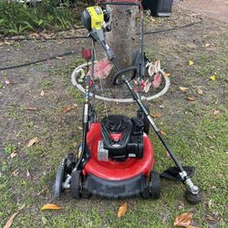 High Wheel Lawn Mower Combo All LBSN 21” Cut With Ryobi 4 Cycle 