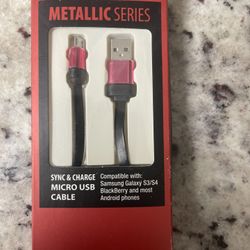 METALLIC SERIES SYNC & CHARGE Compatible with: Samsung Galaxy S3/S4 MICRO USB BlackBerry and most CABLE Android phones