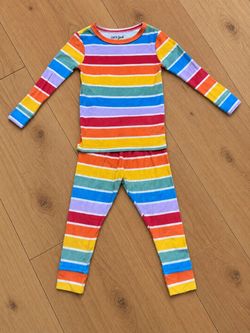 Cat & Jack Rainbow Striped Fleece Pajama Set – 3T