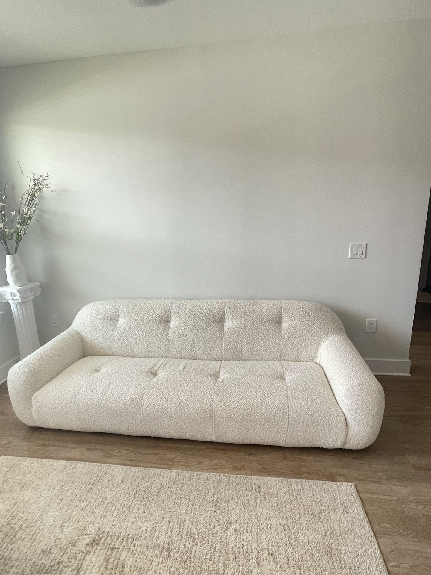Cb2 Brace Cream Boucle Sofa