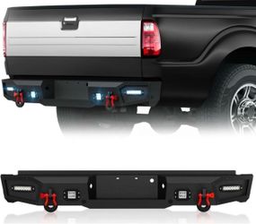 Truck Rear Bumper with LED Lights and D-Rings