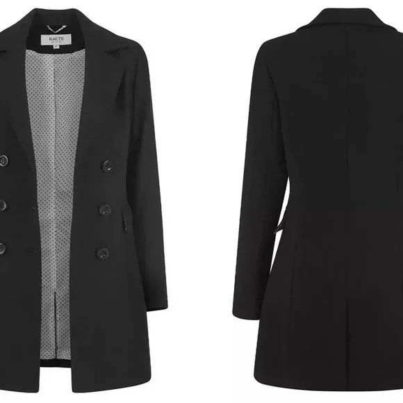 Haute Edition Women's Double Breated Wool Blend Peacoat