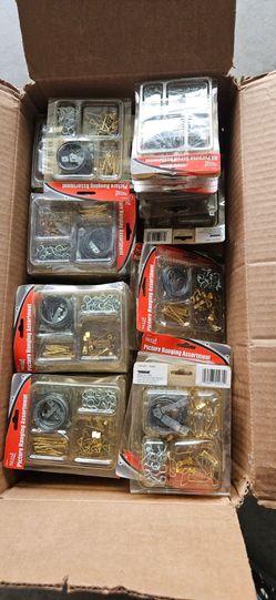 Lot of hardware assortment picture hanging screws