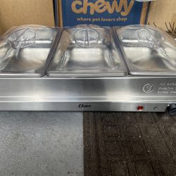 Oster Triple Buffet Server & Warming Tray 25”W x 15”D x 5”H Used But In Working Condition $40 Firm On Price