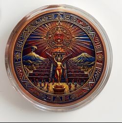 5 oz Fine Copper Aztec Calendar Coin