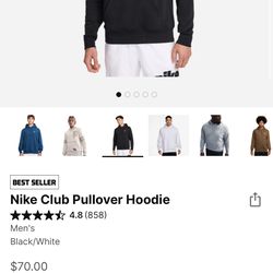 Brand new size large Nike Pull over black with white can do 50 or 45$ picked up today’s