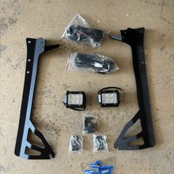 Light Bar Mounting Brackets With Pod Lights 2007-2018 Jeep Wrangler JK