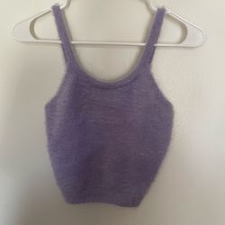 Fuzzy lavender tank