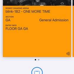 2 GA Blink 182 Tickets