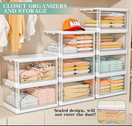 Closet Organizers Box for Bedroom, Living Room, Clear Storage Bins,Closed Box