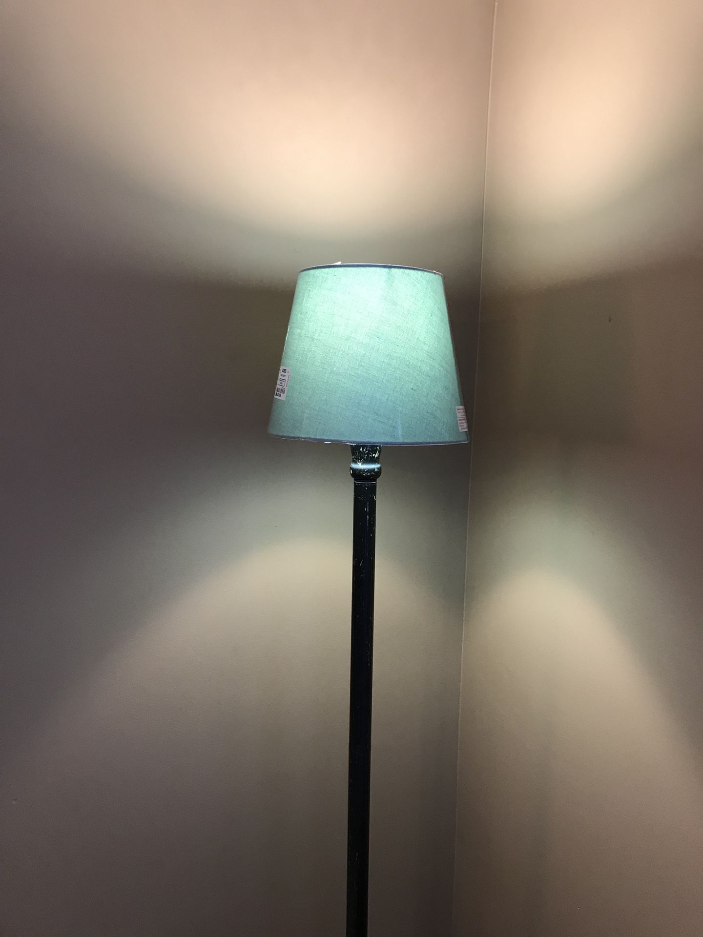 Floor Lamp! Antique style, Brand new turquoise shade. CHEAP, MOVING