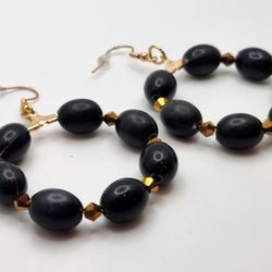 Black And Gold Hoops