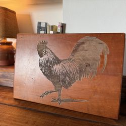 Vintage Rooster Wooden Board