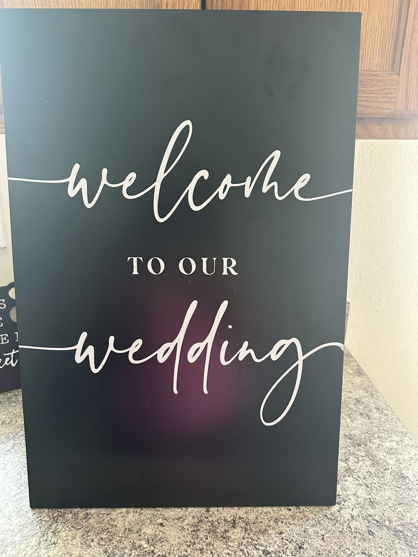 Black and White Wedding Sign