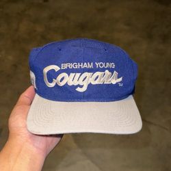 Vintage Brigham Young University BYU Script SnapBack Hat