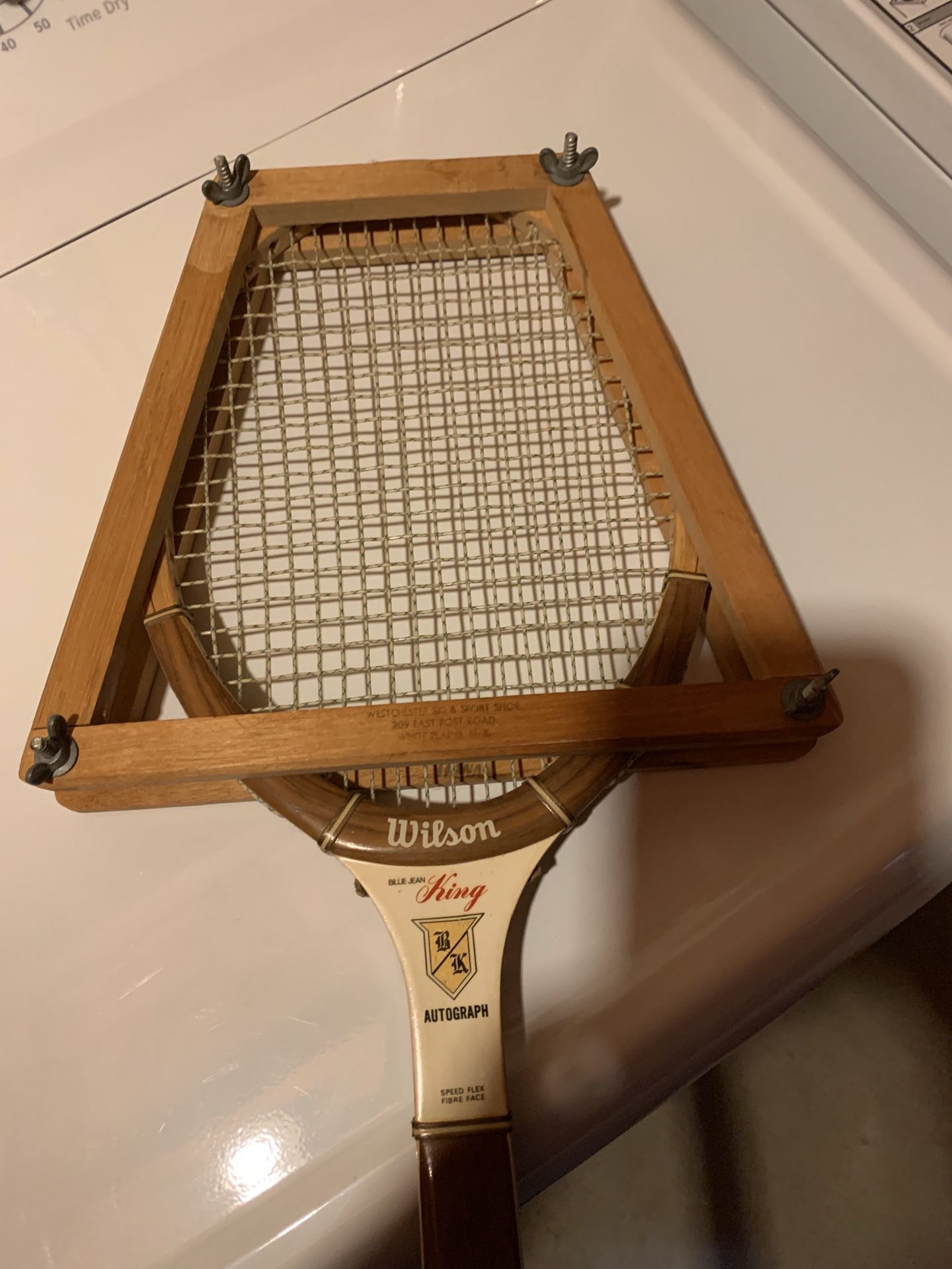 Wilson autograph billy Jean king Wooden tennis racket