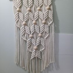 Macrame With Real Natural Wood Beads