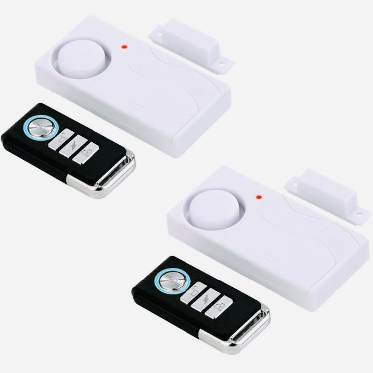 Wireless Door Alarm with Remote, Windows Open Alarms,Home Security Sensor, Pool Alarm for Kids Safety, Sliding (2 Pack)