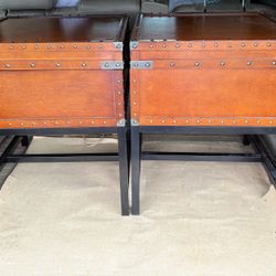 Two Wood End Tables / Storage x2
