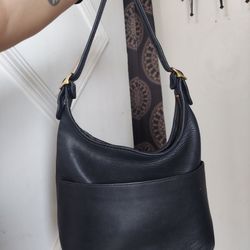 Black Vintage Genuine Leather Hobo Bag Unbranded 