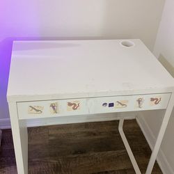 White Study Desk / Computer Table w Drawer – Moving Sale – Price negotiable