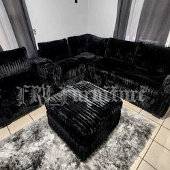 New Black Sectional 