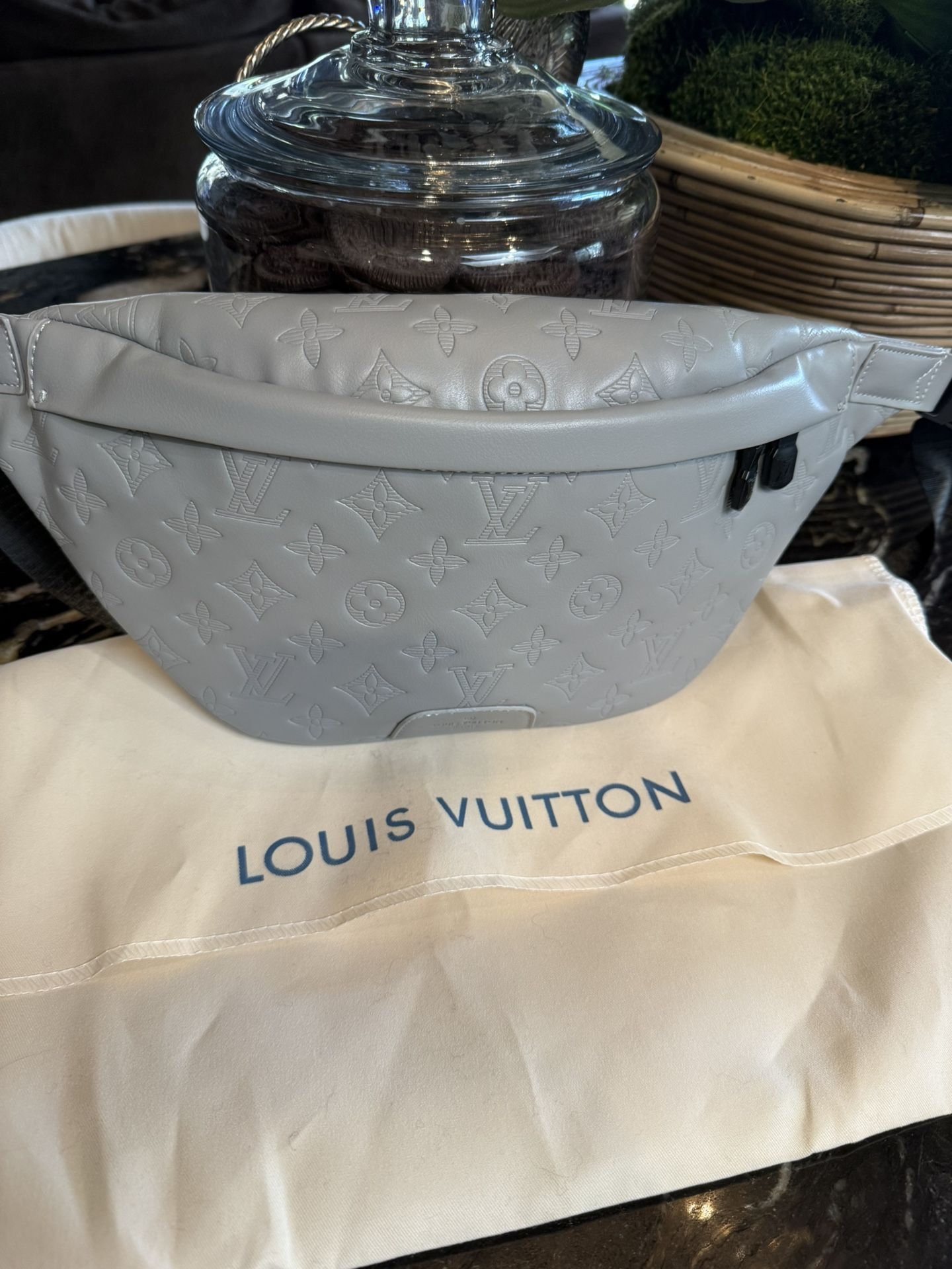 Genuine Gray Black Louis Vuitton Fanny Pack Bumbag Unisex