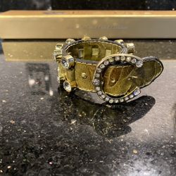Faux Bejeweled Leather Bracelet with Box By Two Lips