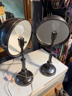 Pair of Industrial Style Reflector Table Lamps (Ralph Lauren)