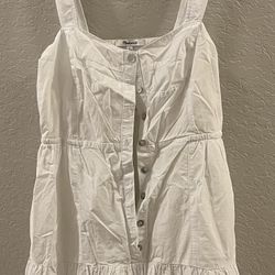 NEW Madewell White Tiered Sleeveless Midi Dress - Size 8 (NWT)