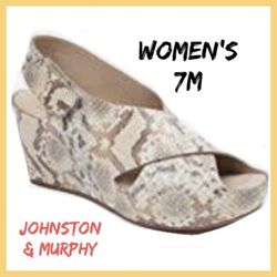 NIB Women Designer Johnston & Murphy Tori Wedge Sz:7M