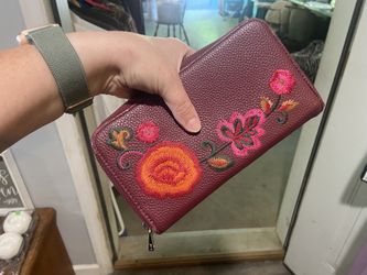 Burgundy Floral Wallet