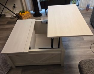 Coffee table with storage and lift up table