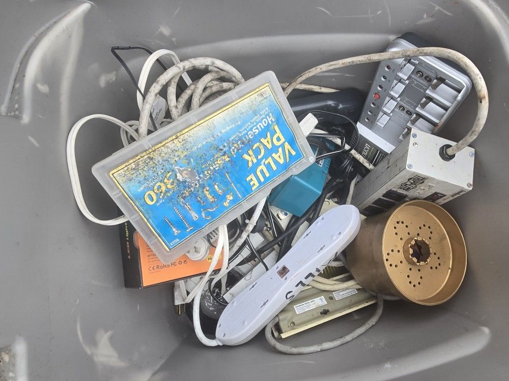 Bin Of Mostly Power Strips And Other Misc Stuff