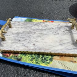 Gold/marble decorative tray 