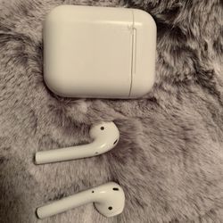 Wireless earbud headphones with charging case and original box