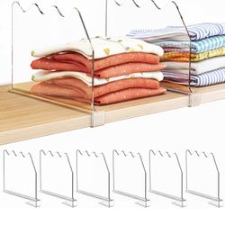 SPACE KEEPER Shelf Dividers for Closet Organization, Clear Closet Shelf 