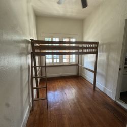 wooden bunk bed 