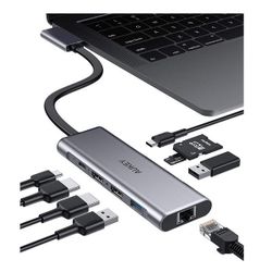 MacBook Pro AUKEY USB C Hub 9-in-2, Triple Display with Dual 4K 
