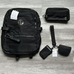Lululemon Bundle New Crew Backpack Belt Bag Keychain Wristlet