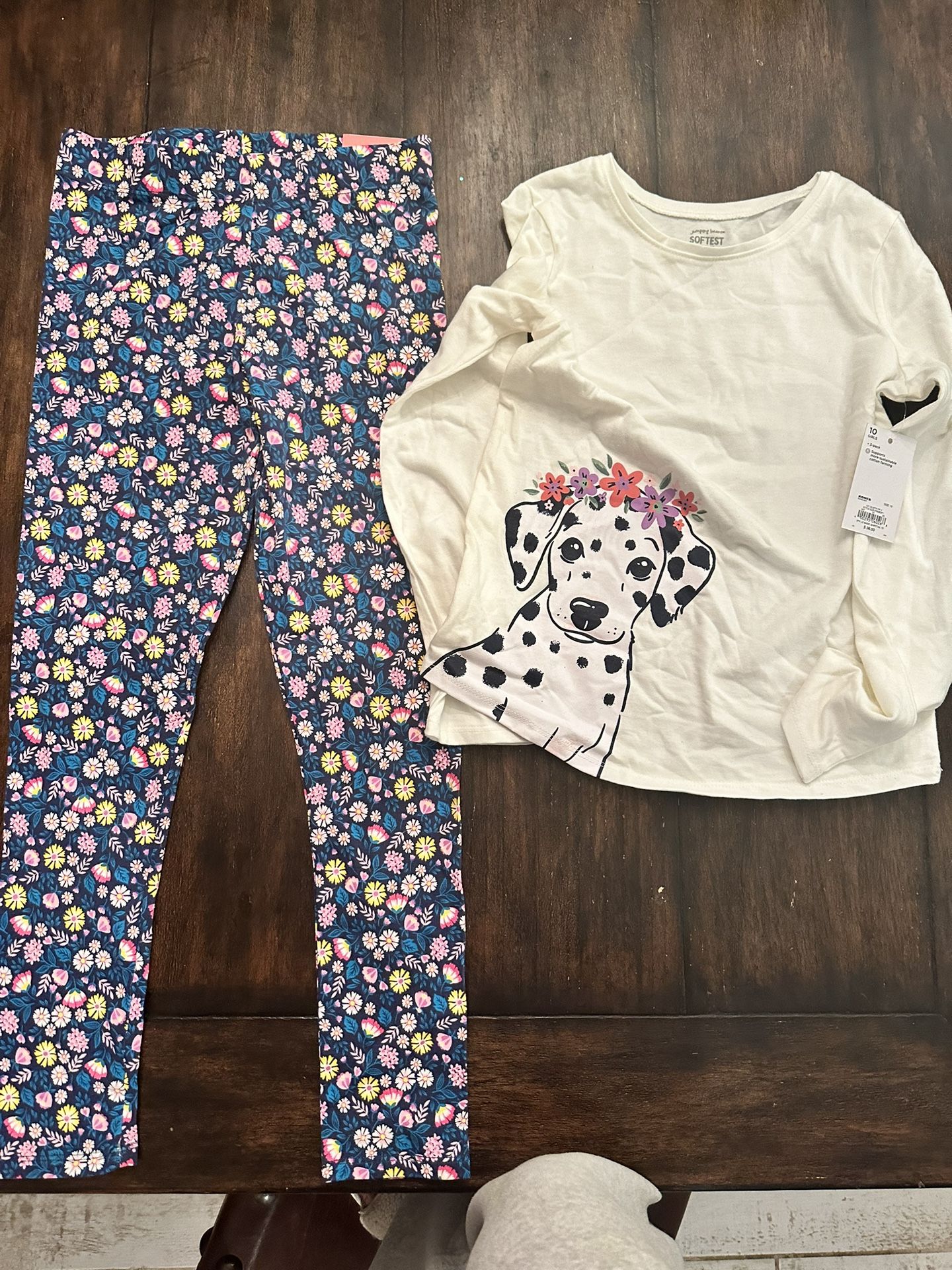 NWT Girls Lot Of 2 Items - Leggings And Long Sleeved tee