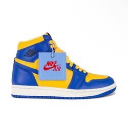 Air Jordan 1 Retro High Og Sneaker in Varsity Maize, & Game Royal Sail Jordan
