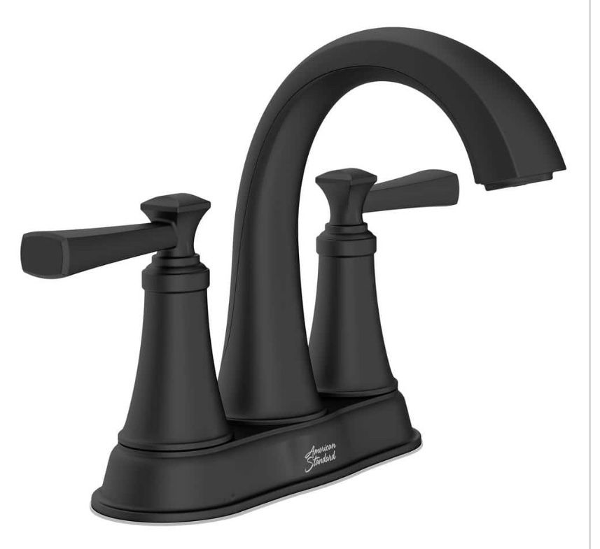 American Standard Rumson 4 in. Centerset 2 Handle Bathroom Faucet in Matte Black