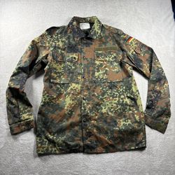 Vintage 1998 Germany Army Men’s L Green Camo Shirt Jacket Military #1611