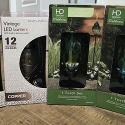 Lantern and Oil Torch Set