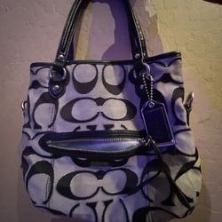 Black And Gray Coach Purse